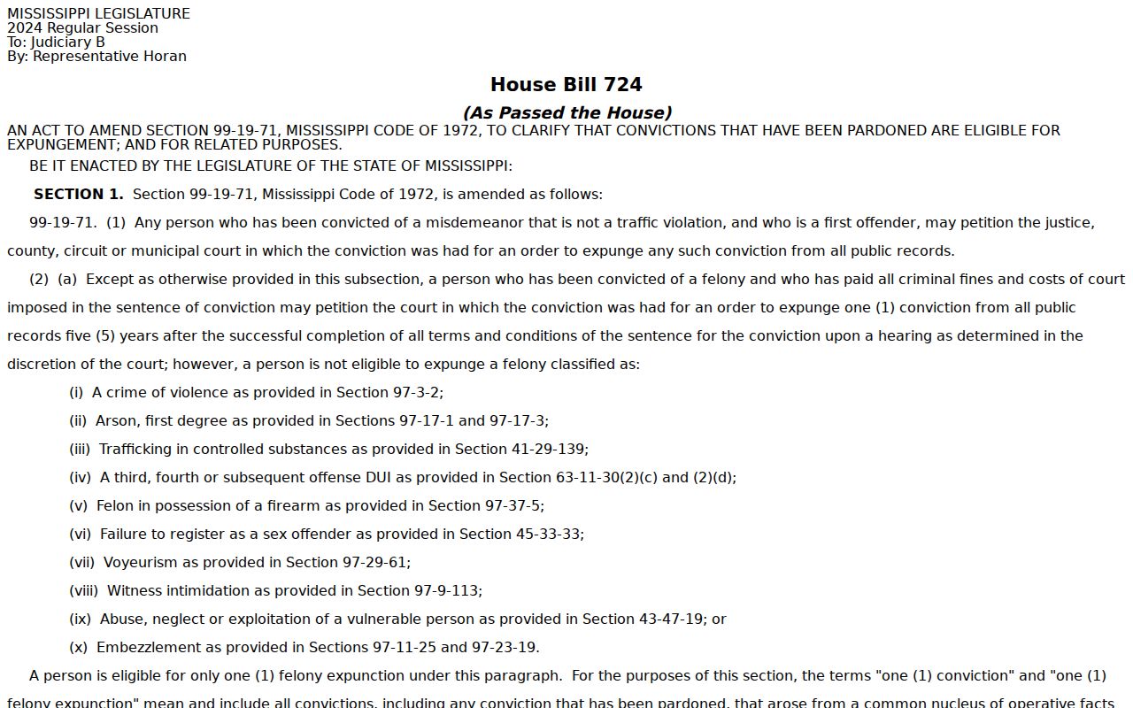 Beaumont court records official Mississippi legislative source