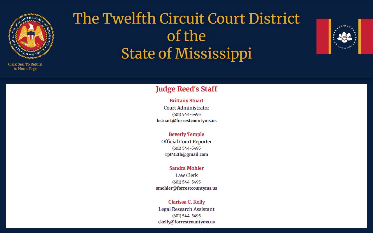 Perry County court calendar Twelfth Circuit staff contacts