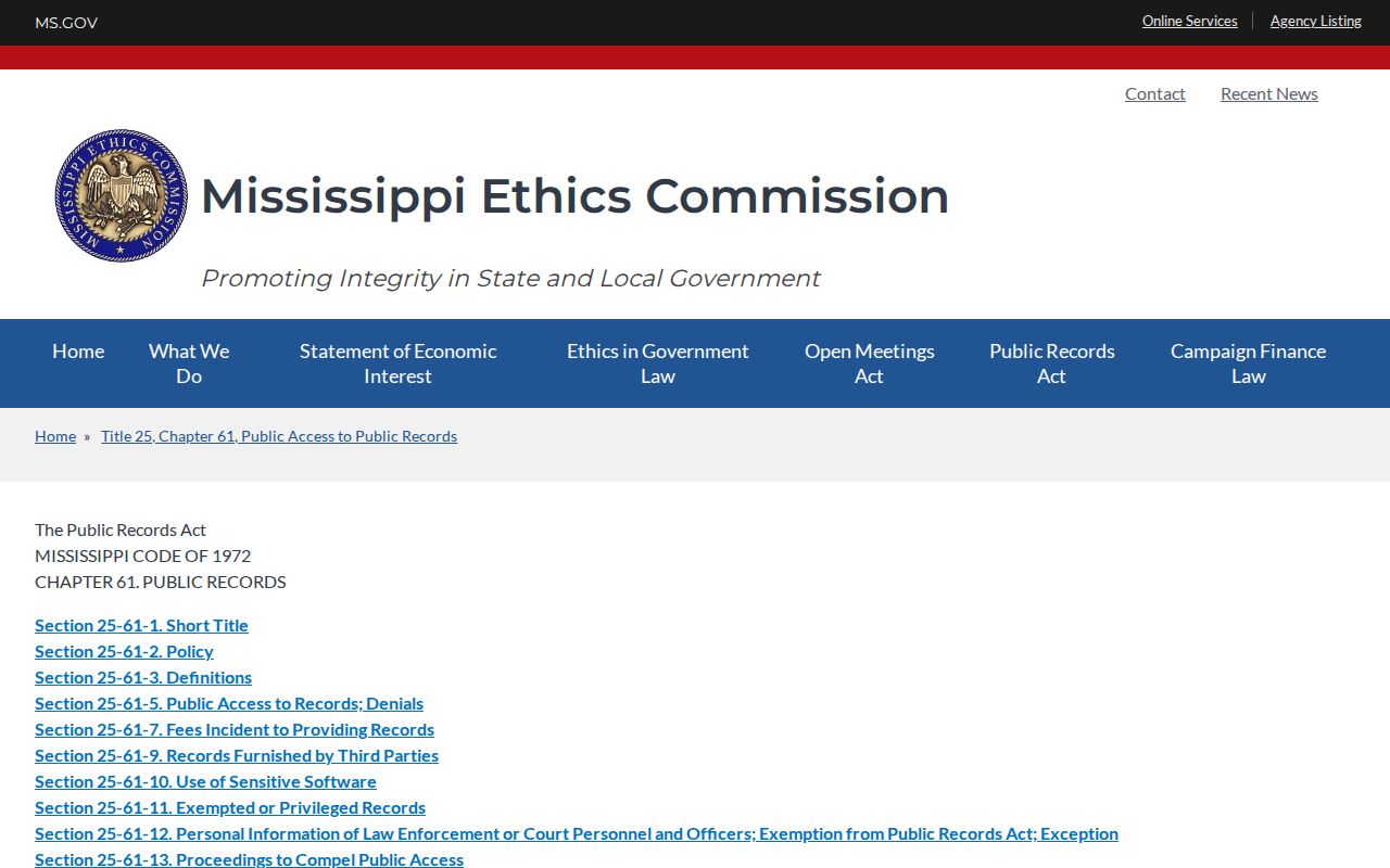 Perry County court case records Mississippi public records access source