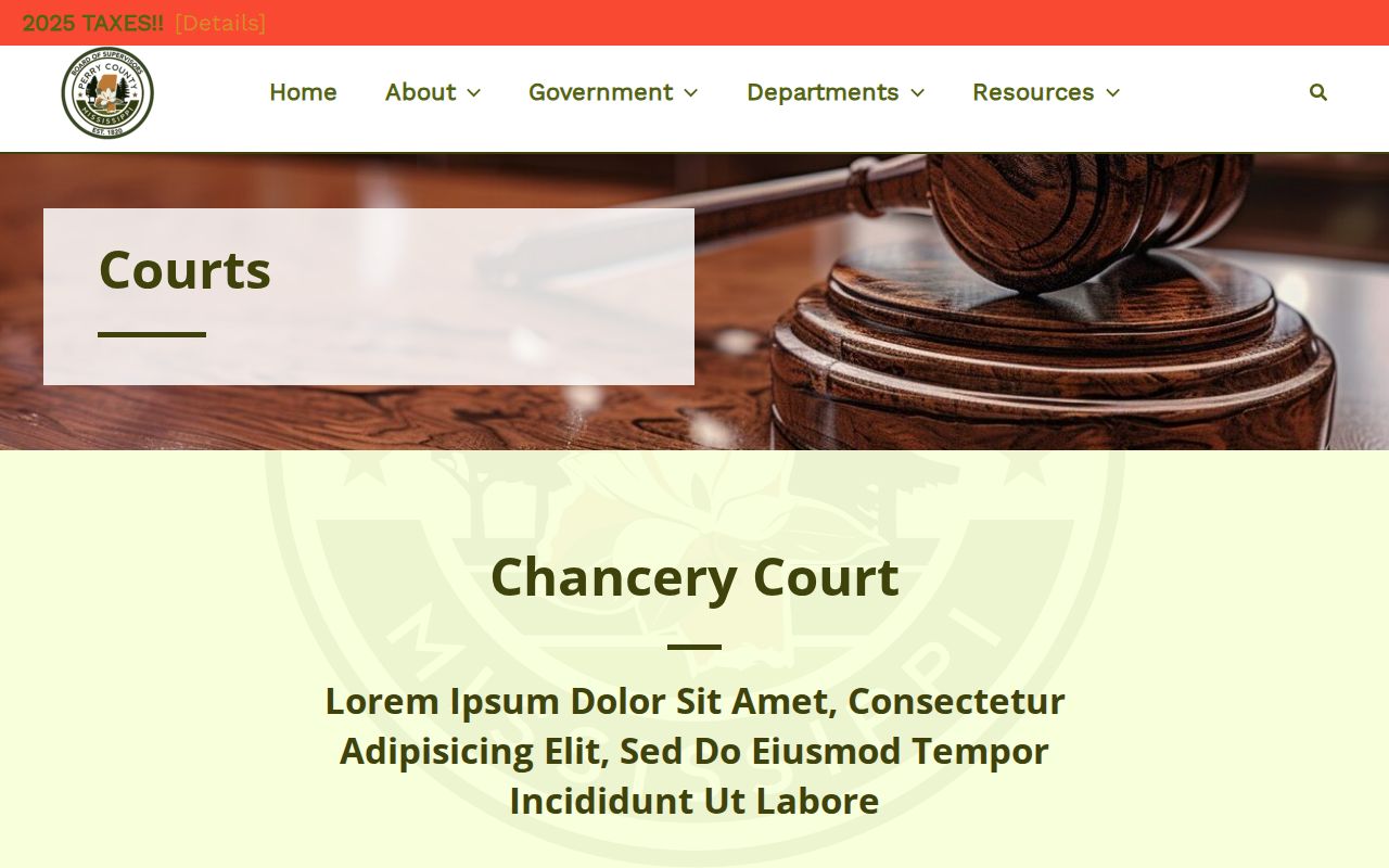 Perry County court docket county courts landing page