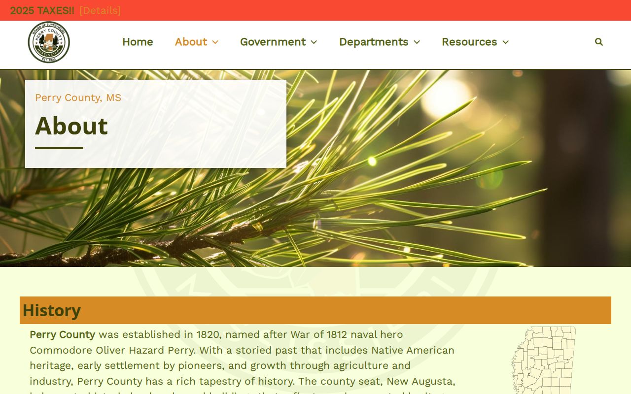 Perry County court docket history and county seat source page