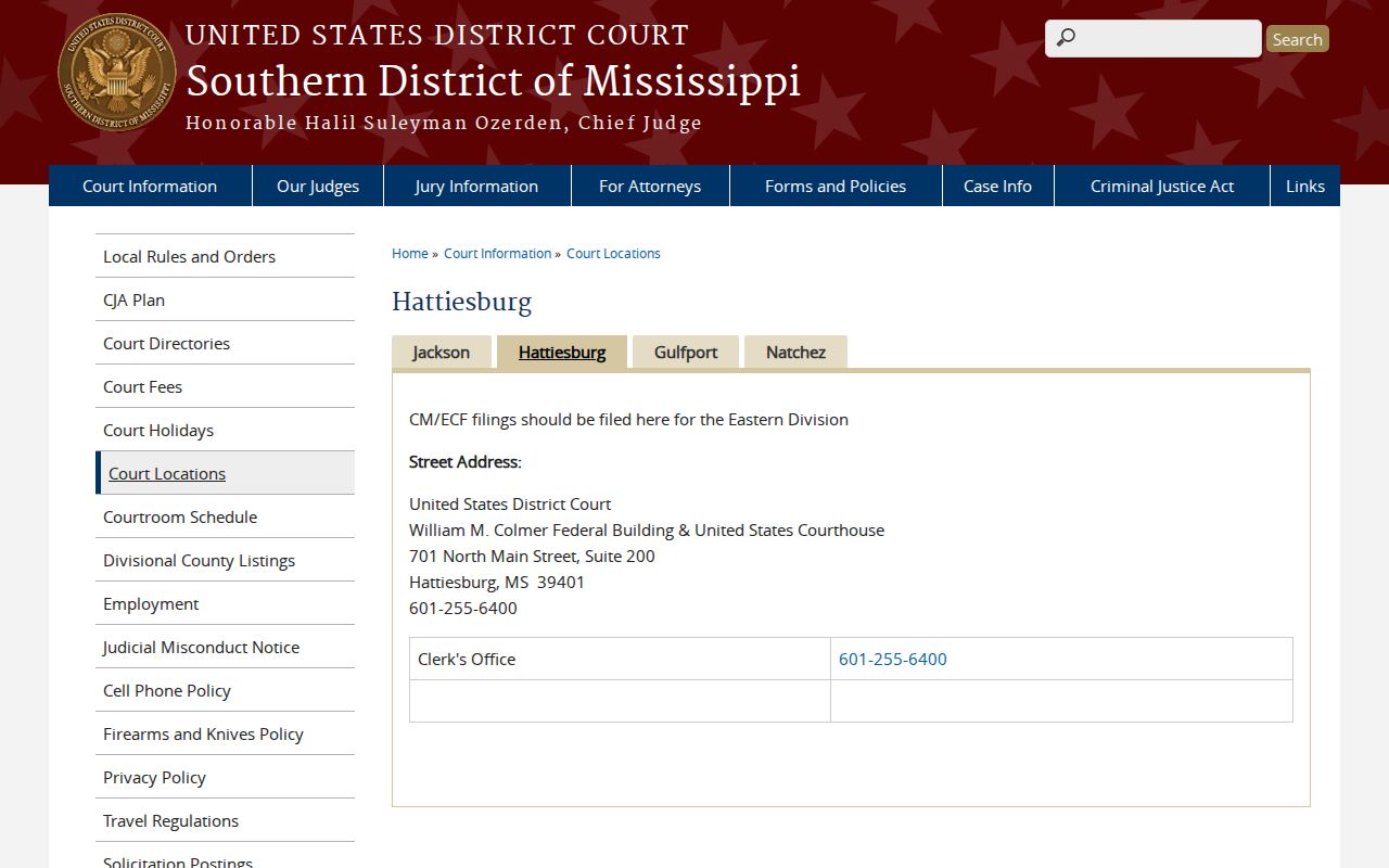 New Augusta court records Hattiesburg federal courthouse source