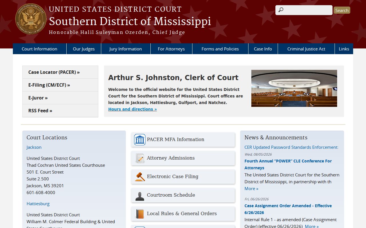 New Augusta court records federal PACER access source
