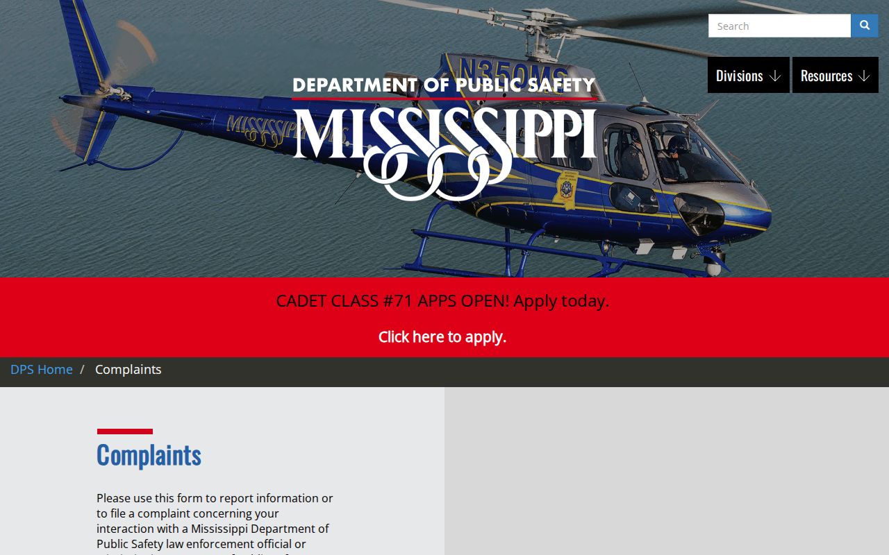 Perry County traffic court records Mississippi DPS citation guidance