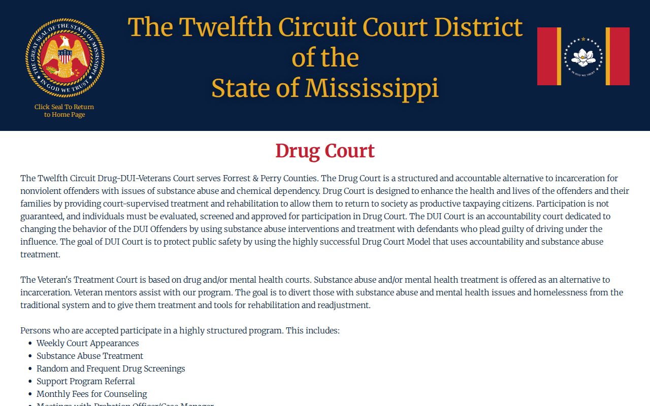 Perry County traffic court records Twelfth Circuit Drug-DUI-Veterans Court source