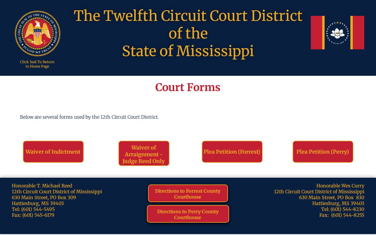 Perry County traffic court records Twelfth Circuit forms source